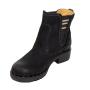 Women's black leather boots with elastics 34169