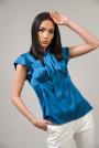 Elegant women's blouse in petrol blue color 82131-405