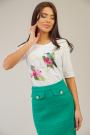 Women's elegant blouse with hummingbird print 82122-130