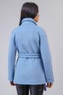 Women's short coat with a belt in light blue color 12202-401