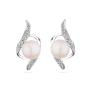 Silver Earrings with natural white pearls SE0022W Swan