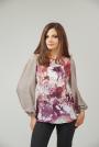 Women's multi-colored blouse with wide sleeves 82124-910