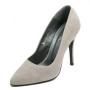 Women's elegant light grey suede leather shoes