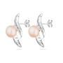 Silver Earrings with natural pink pearls SE0022P  Swan