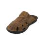 Men's natural leather sandals in light brown color 014ANTRACIT