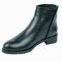 Women's black leather boots with back zip faterning 20457