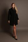 Ladies fitted coat with high collar black 12308-900R