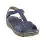 Women's casual low leather sandals in blue color 4626-166BLUE