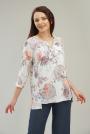 Women's elegant tunic blouse with floral print 82011-110