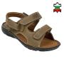 Men's light brown leather open toes sandals