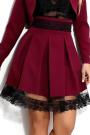 Flared skirt in bordo with lace