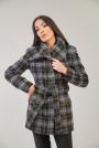 Women's woolen tweed coat with belt 12110-000