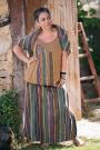 Set of maxi ladies from tank top, vest and denim skirt Ilina