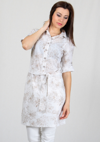 Cotton shirt-tunic in floral print RUMENA