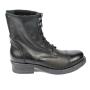 Women's black leather boots with zipper on back side 20456