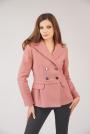 Women's winter short coat in powder color 12102-701