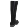 Women's black suede leather boots with back elasteics 20485