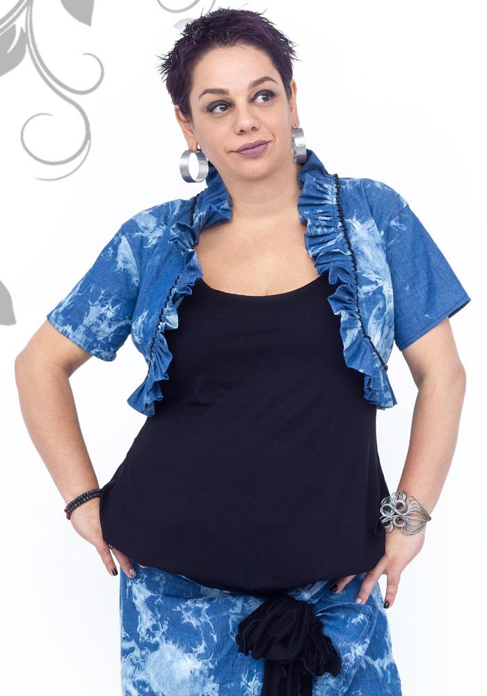 Denim bolero jacket top plus size