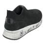 Men's black suede leather trainers with black and white soles