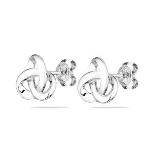 Silver Earrings END658E Swan