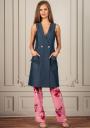  Set for women denim vest and linen floral trousers  Avangard