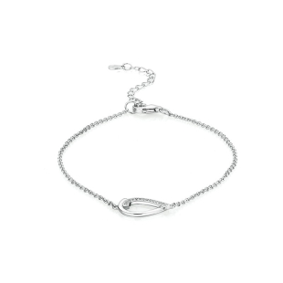 Silver bracelet with zircons JT7352B Swan