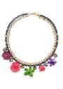 Colier din flori naturale, margele cloisonne, cristale Swarovski si perle de cultura Silvana’s Spring In Pink Dannyra Jewels