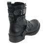 Women's leather boots with straps and buckles