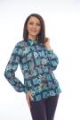 Women's flower blouse in oil color 81828-515