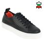 Women's black leather sports shoes with thick hite sole 2318black