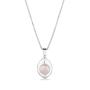 Silver necklace with natural white pearl GP051W Swan