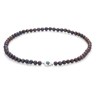 Fresh water black pearl necklace 7,5-8mm R208NB Swan