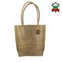 Women's beige croco print leather bag 19266