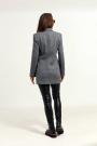 Ladies long jacket in black and white 42115-934