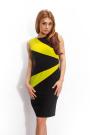 Dress in black with elements in mustard color