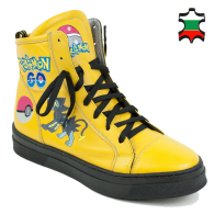 Women's shoes sport casual yellow leather with pokemons