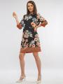 Women's floral dress in black color 8169