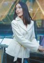 Short women's coat in ivory 12101-102