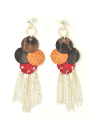 Earrings with Genuine Leather Dannyra Jewels