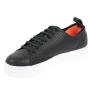 Women's black leather sports shoes with thick hite sole 2318black