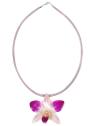 Colier cu orchidee naturala si lant din matase model 13 Dannyra Jewels