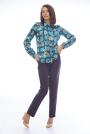 Women's flower blouse in oil color 81828-515