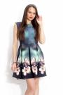 Ladies cut dress print magnolia flowers