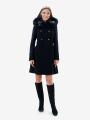 Black coat with buttons and hood 11814-3