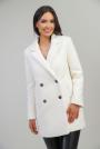 Women's white bouclé winter coat 12206-100