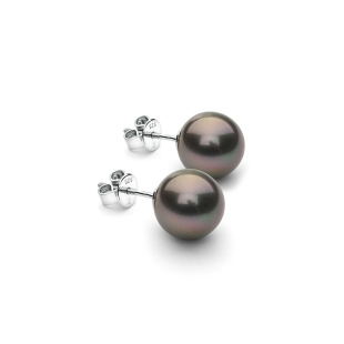 Silver Earrings with natural pearls from Tahiti TA10 Swan