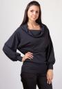 Grey Blouse Made of Soft, Elastic Cotton Tricot Basic Line