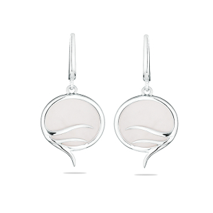 Silver Earrings with white mother of pearl GL1731E Swan