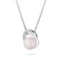 Silver heart pendant necklace with natural white pearl SP0029W Swan