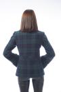 Short women's coat in green checkered Radeks